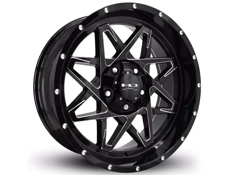 HD Off-Road Milled Gloss Black Caliber Wheel CA201280-50GB-M | RealTruck Save Now