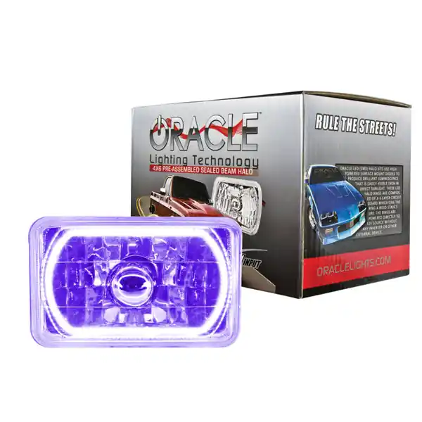 Oracle Pre-Installed Lights 4x6 IN. Sealed Beam - UV/Purple Halo Luxury