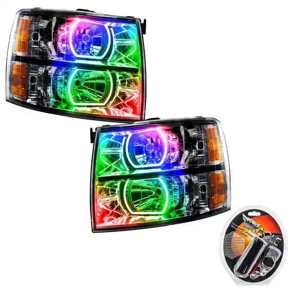 Oracle 07-13 Chevrolet Silverado SMD HL - Black - Square Style - ColorSHIFT Budget