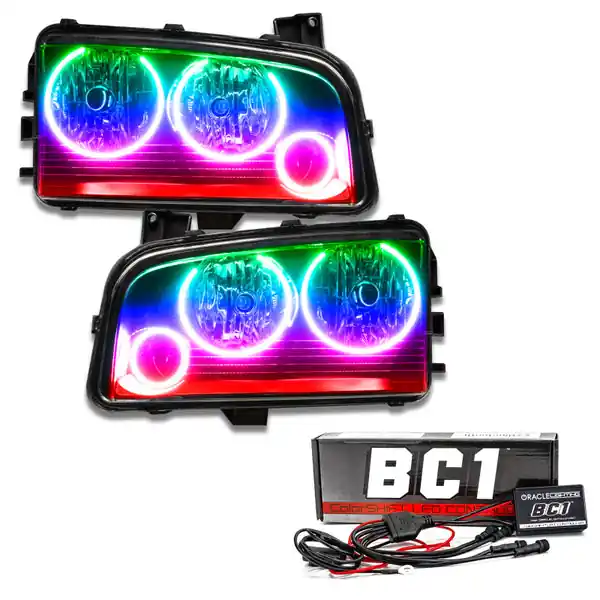 Deal Oracle 05-10 Dodge Charger SMD HL (Non-HID) - Triple Halo - ColorSHIFT w/ BC1 Controller