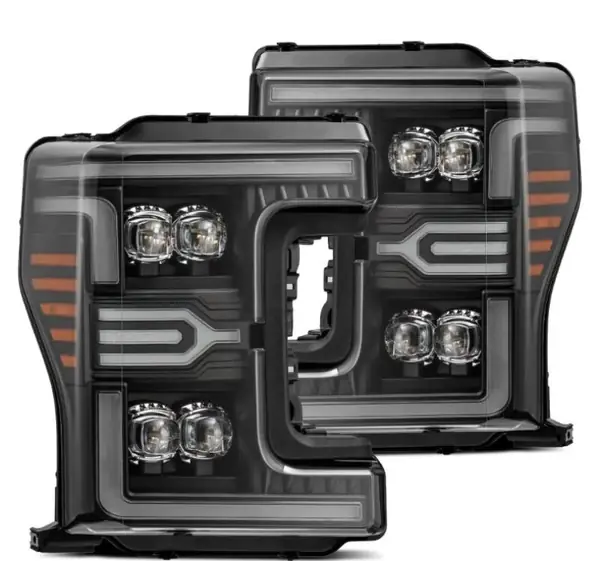 Flash Sale AlphaRex 17-19 Ford F-250/350/450 SD NOVA-Series LED Proj Headlights Bk w/Actv Light SeqSig & SBDRL