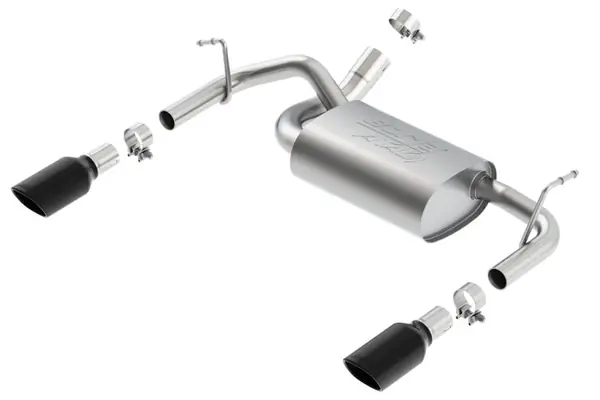 Borla 12-14 Jeep Wrangler JK 2/4Dr Rr Section ATAK Single Square Rlld Angle-Cut Black Chrome Exhaust Must Have