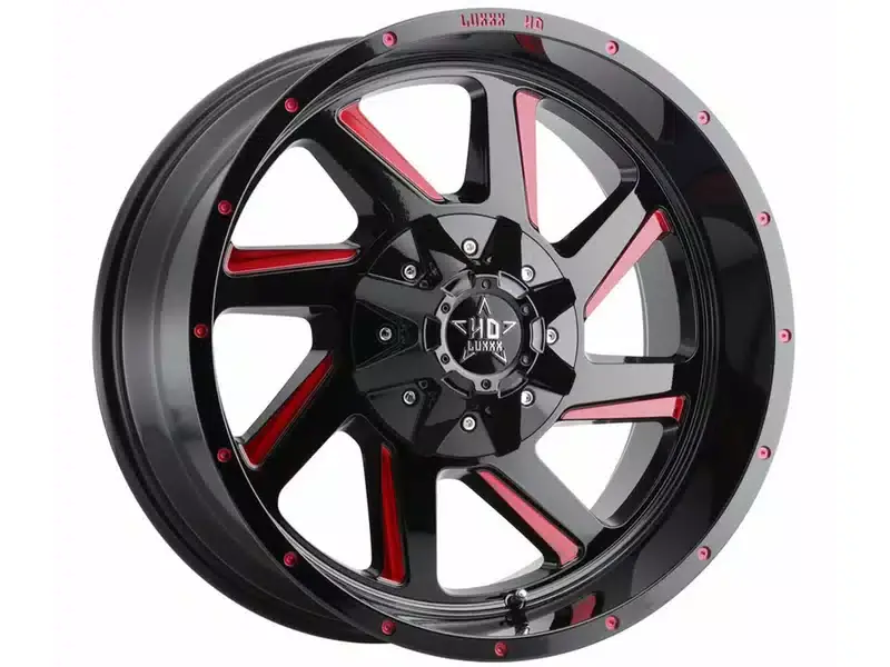 Express Delivery Luxxx HD Gloss Black & Red LHD14 Wheel LHD141795150139P6I-A3 | RealTruck