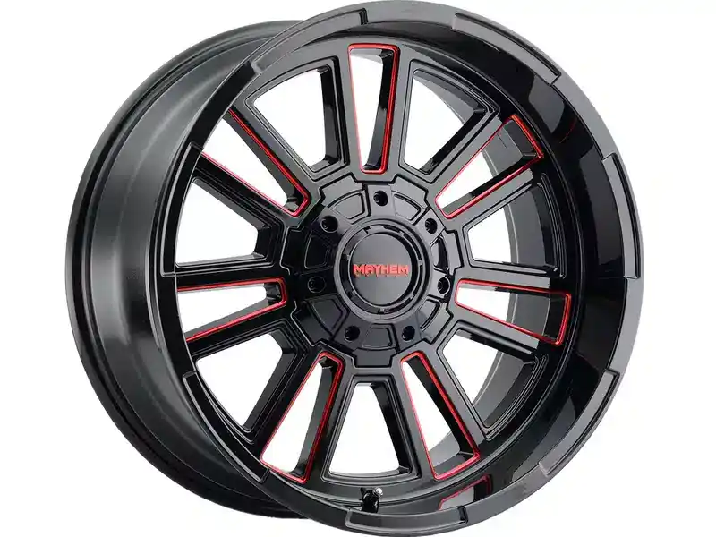 Limited Offer Mayhem Black & Red Apollo Wheel 8115-2970BTR18 | RealTruck