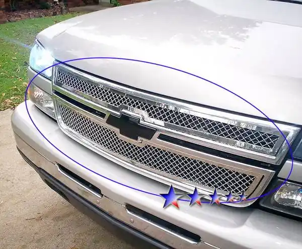 Grab Now Chevrolet Silverado APS Wire Mesh Grille - Upper - Stainless Steel - C75306T