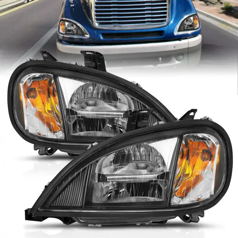ANZO 1996-2013 Freightliner Columbia LED Crystal Headlights Black Hous — PMD Premier Motoring Development Super Sale