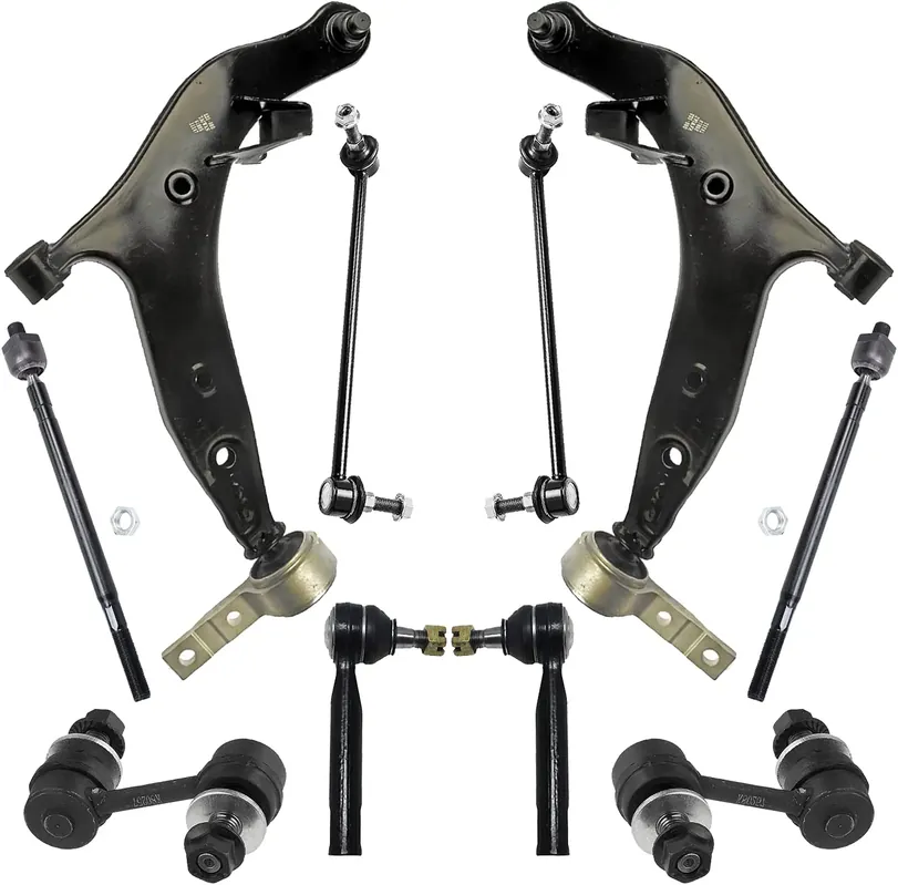 Free Delivery 10pc Front Lower Control Arms Sway Bar Links Tie Rods Suspension Kit