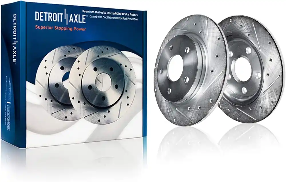 Rear Drilled and Slotted Brake Rotors (Pair) Free Delivery