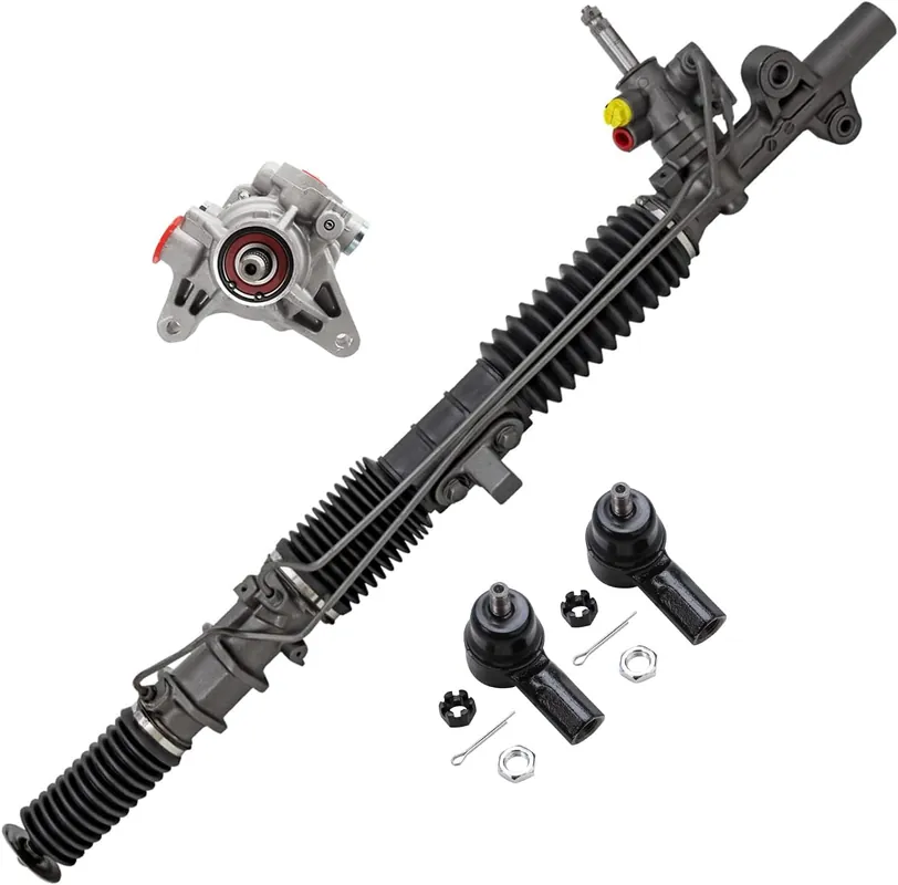 4pc Front Power Steering Rack and Pinion Pump Outer Tie Rods Suspension Kit Cheap