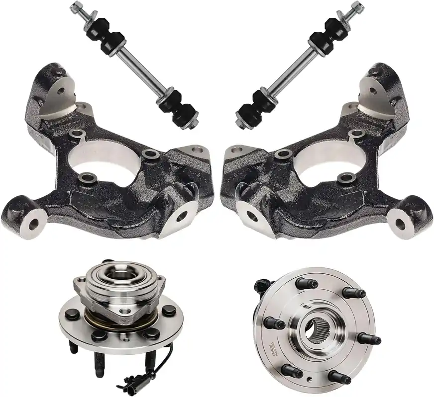 6pc Front Steering Knuckles Wheel Hub and Bearings Sway Bar Links Suspension Kit Big Sale
