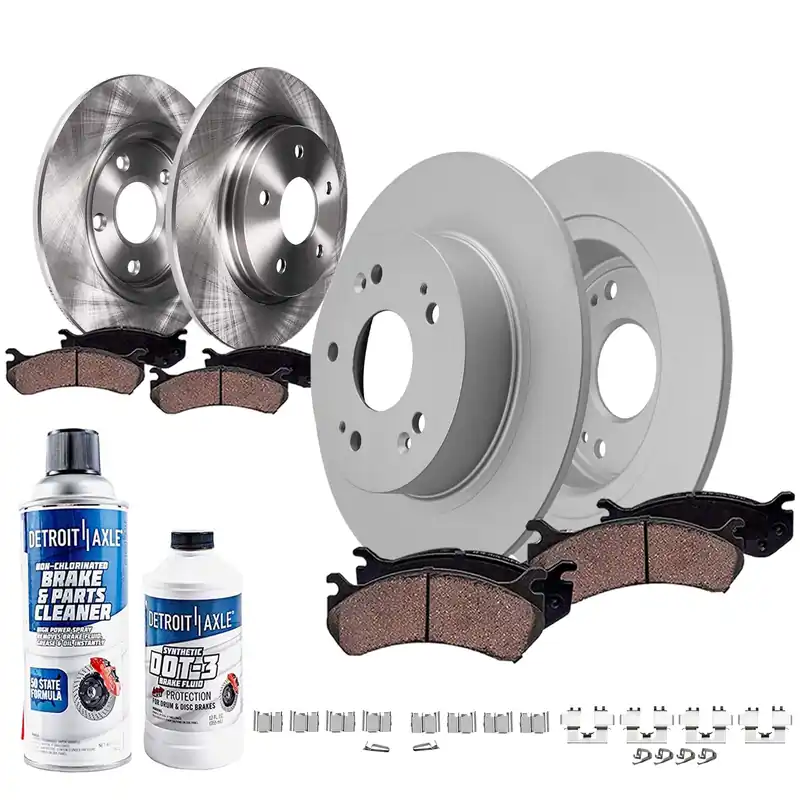 Place Order 10pc Front & Rear Disc Rotors and Ceramic Brake Pads Kit