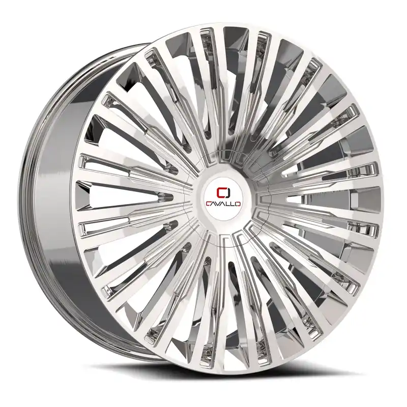 Trending Cavallo CLV-48 Nano Chrome Wheel; Rear Only; 24x9; 34mm Offset
