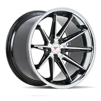 New Release Ferrada Wheels CM2 Machine Black with Chrome Lip Wheel; 20x9; 15mm Offset