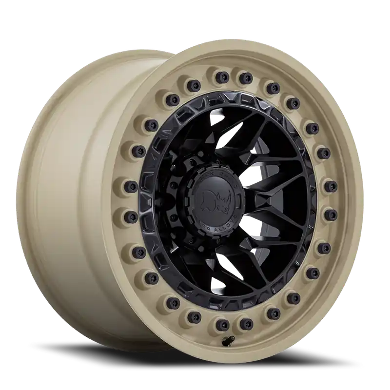 Black Rhino Alpha Wheel 17x9 5x127 Matte Black With Sand Lip 0mm - FREE T-SHIRT INCLUDED! Money Back Guarantee