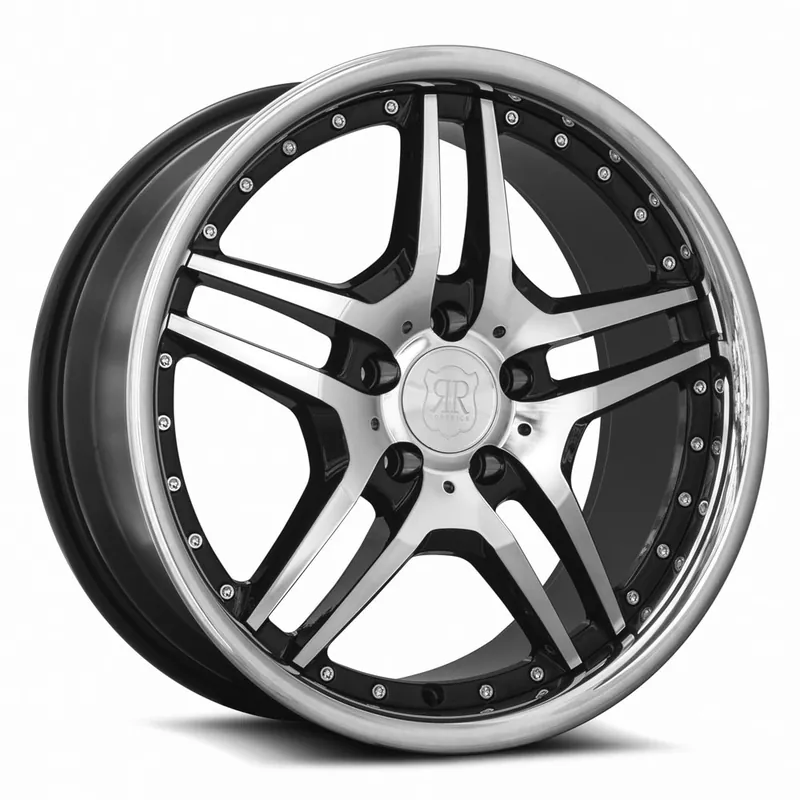 Flash Sale Mrr Rw2 Wheel 18x8 5x120 Black w/ Chrome Lip 35mm - FREE T-SHIRT INCLUDED!