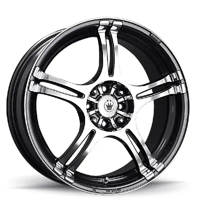Konig 48A Incident Wheel 14x6 4x100 & 4x108 Graphite w/ Machined Face 38mm New Release