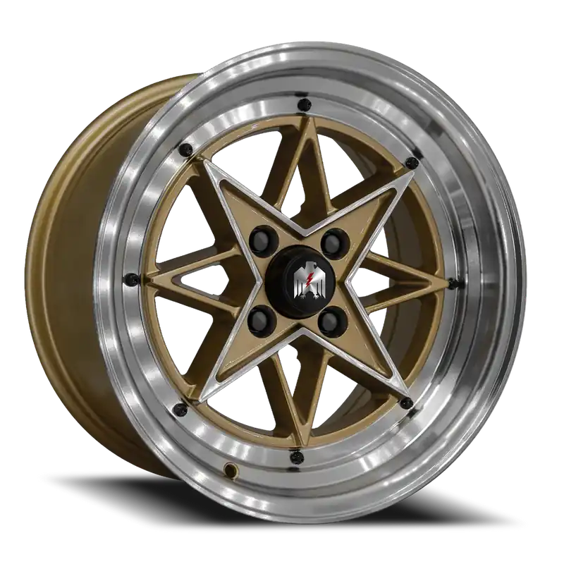 Top Pick Klassik Rader Rs-L Wheel 15x8 4x100 Gloss Gold Machined 25mm