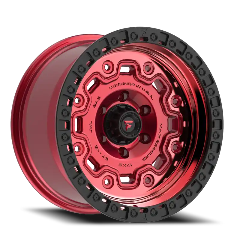Mega Sale Fittipaldi Offroad Ft100Rtb Wheel 18x9 8x165.1 Red w/ Black Lip 18mm - FREE T-SHIRT INCLUDED!