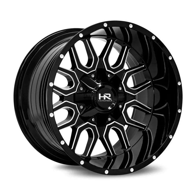 Hardrock Offroad Commander H709 Wheel 20x9 8x165.1 Gloss Black Milled 0mm Crafted