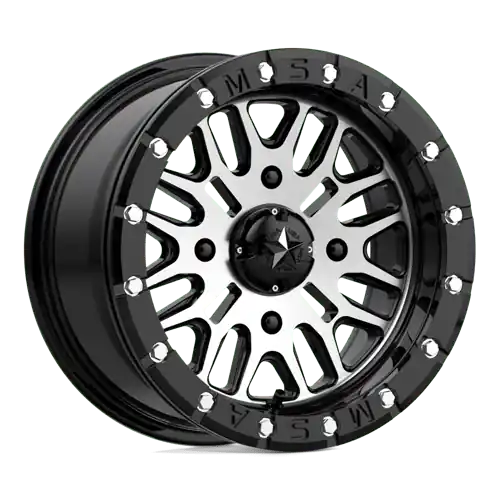 Msa Offroad M37 Brute Beadlock Atv Utv Wheel 14x7 4x110 Gloss Black Machined 10mm - FREE T-SHIRT INCLUDED! Best Seller