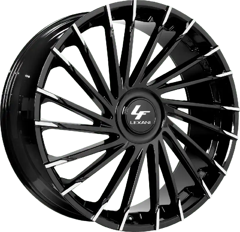 Lexani Wraith Xl Wheel 22x9 Blank Custom Drilled Black w/ Machined Tips 0mm - FREE T-SHIRT INCLUDED! In Demand