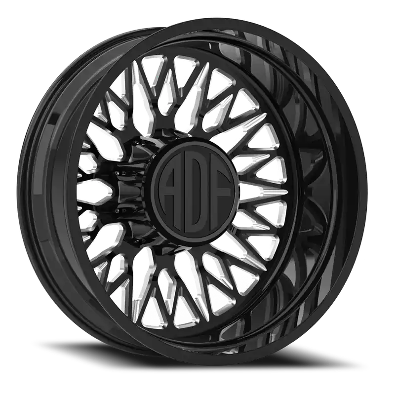 Grab Now Adf Techno Mesh Dually Wheel 20x8.25 8x210 Gloss Black/Machined -167mm - MINIMUM PURCHASE OF 4 - FREE T-SHIRT INCLUDED!