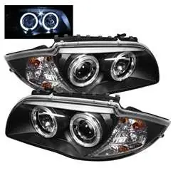 Spyder Projector Headlights - LED Halo - Black FCLH 5008985 Worldwide Shipping