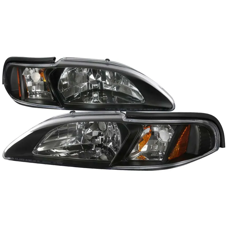 Premium Spec-D Black Headlight with Corner Light w/ Crystal Housing SPE 2LCLH-MST94JM-TM