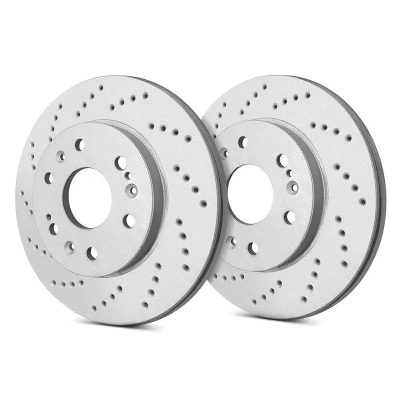 Budget SP Performance Rear Vented 10 Lug Cross Drilled Gray ZRC Brake Rotors PLA C54-5151