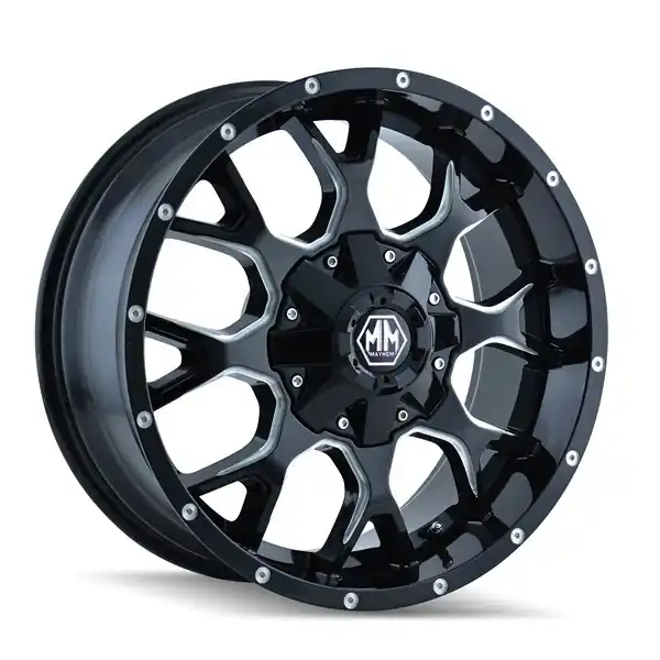 Mayhem Wheels Warrior 8015 Gloss Black Milled 17x9 18mm Offset 8x165.1 (8x6.5),8x170 Modern