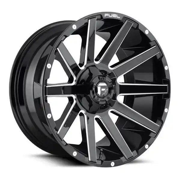 Buy Direct Fuel Offroad Wheels Contra D615 Gloss Black Milled 20x10 -18mm Offset 5x114.3 (5x4.5),5x127 (5x5)