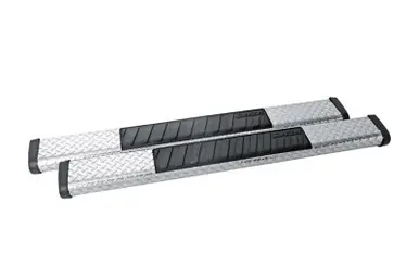 Free Shipping Deezee Universal Tubes - 6In Oval - Black Tread Aluminum (RegCab) - DZ16402
