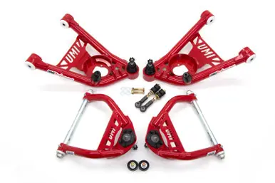 Must Have UMI Performance 64-72 GM A-Body Tubular Upper & Lower Front A-Arm Kit- Delrin Bushings - 403233-R