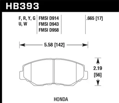 Price Cut Hawk Acura/Honda HPS Street Front Brake Pads - HB393F.665