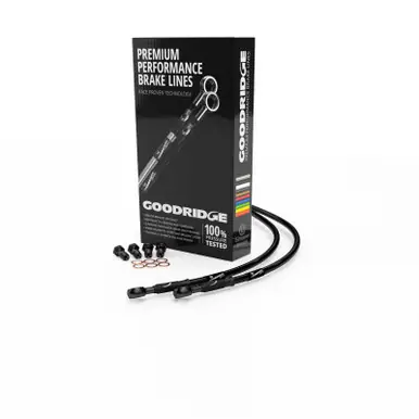 One Day Deal Goodridge 21-23 Kawasaki Z900RS/RS SE ABS Black Rear SS Brake Lines w/Black Fittings - KW0915-2RCBK-BK