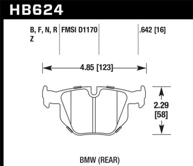Trusted Brand Hawk 2006-2006 BMW 330i HPS 5.0 Rear Brake Pads - HB624B.642