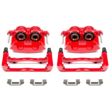 Direct From Manufacturer Power Stop 98-02 Chevrolet Camaro Front Red Calipers w/Brackets - Pair - S4692