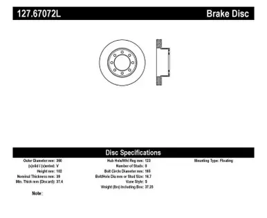 Flash Sale StopTech Slotted & Drilled Sport Brake Rotor - 127.67072L