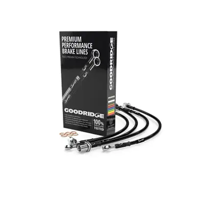 Goodridge 15-17 Ford Mustang Stainless Steel Brake Lines - Black - 12366-BK While Supplies Last