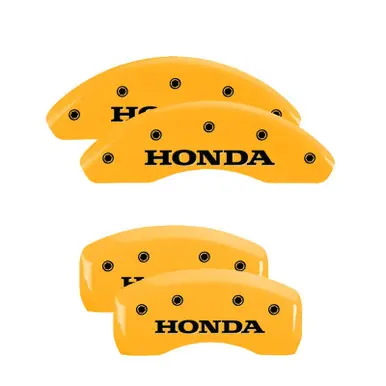 MGP 4 Caliper Covers Engraved Front Honda Engraved Rear H Logo Yellow finish black ch - 20218SHOHYL Warranty Included
