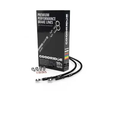 Top Pick Goodridge 18-20 Harley-Davidson FXLR (w/o ABS) Clear Front Brake Line w/Black Fitting - HD0143-1FC-BK