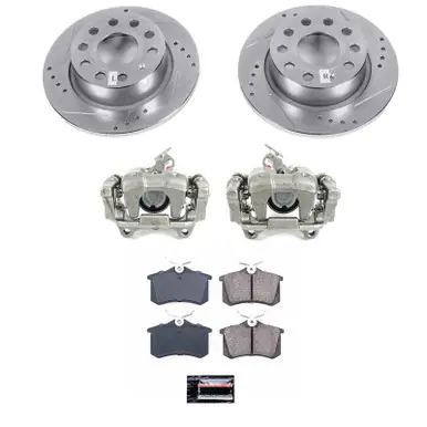 Worldwide Shipping Power Stop 2019 Volkswagen Beetle Rear Autospecialty Brake Kit w/Calipers - KCOE5671A