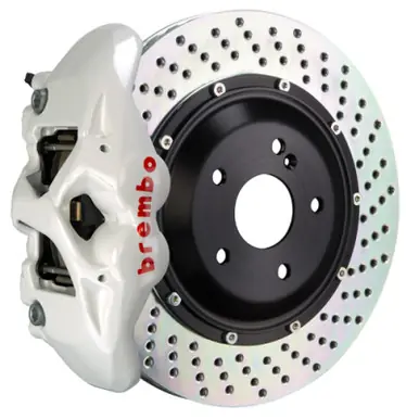 Modern Brembo 19+ 330i Rear GT BBK 4 Piston Cast 380x28 2pc Rotor Drilled-White - 2S1.9020A6