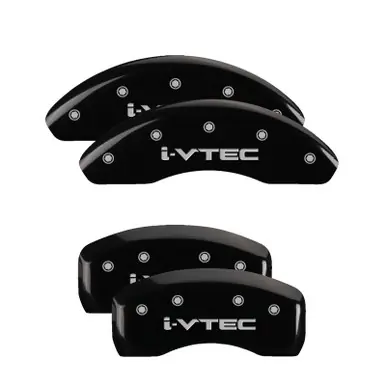 MGP 4 Caliper Covers Engraved Front & Rear i-Vtec Black finish silver ch - 39012SIVTBK Brand New
