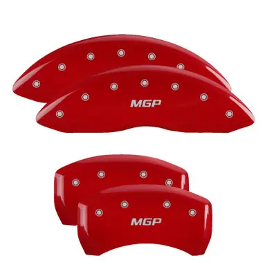 Secure Checkout MGP 4 Caliper Covers Engraved Front & Rear MGP Red Finish Silver Characters 2018 Kia Stinger - 21191SMGPRD
