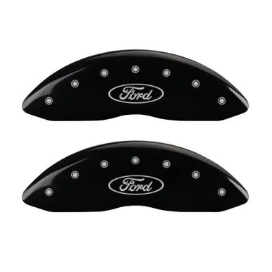 MGP Front set 2 Caliper Covers Engraved Front Oval logo/Ford Black finish silver ch - 10232FFRDBK Hot Picks