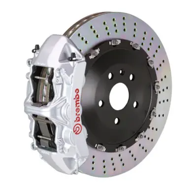 Free Returns Brembo 15-18 M3 (CC Brake Equipped) Front GT BBK 6 Piston Cast 405x34 2pc Rotor Drilled-Silver - 1N1.9531A3