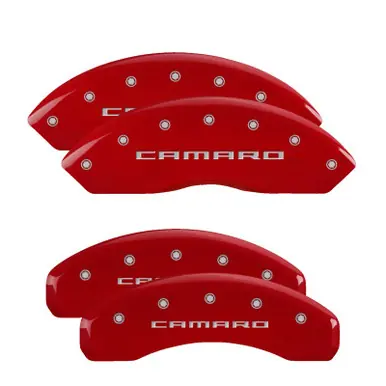 Exclusive Offer MGP 4 Caliper Covers Engraved Front & Rear MGP Red finish silver ch - 15204SMGPRD
