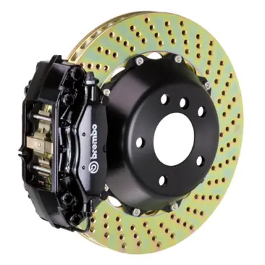 Discount Brembo 10-16 E550 Sedan Rear GT BBK 4 Piston Cast 345x28 2pc Rotor Drilled-Black - 2P1.8039A1