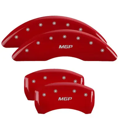 MGP 4 Caliper Covers Engraved Front & Rear MGP Red finish silver ch - 23223SMGPRD High Quality